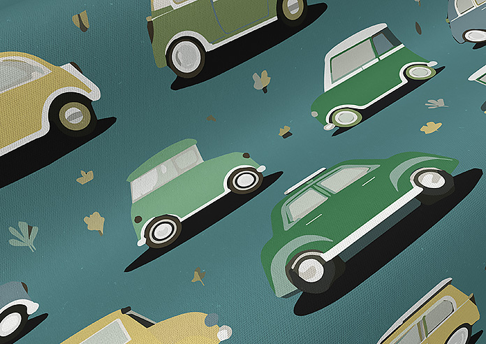 Roadtrip, Teal Blue - Made to Measure Curtains - Image 4